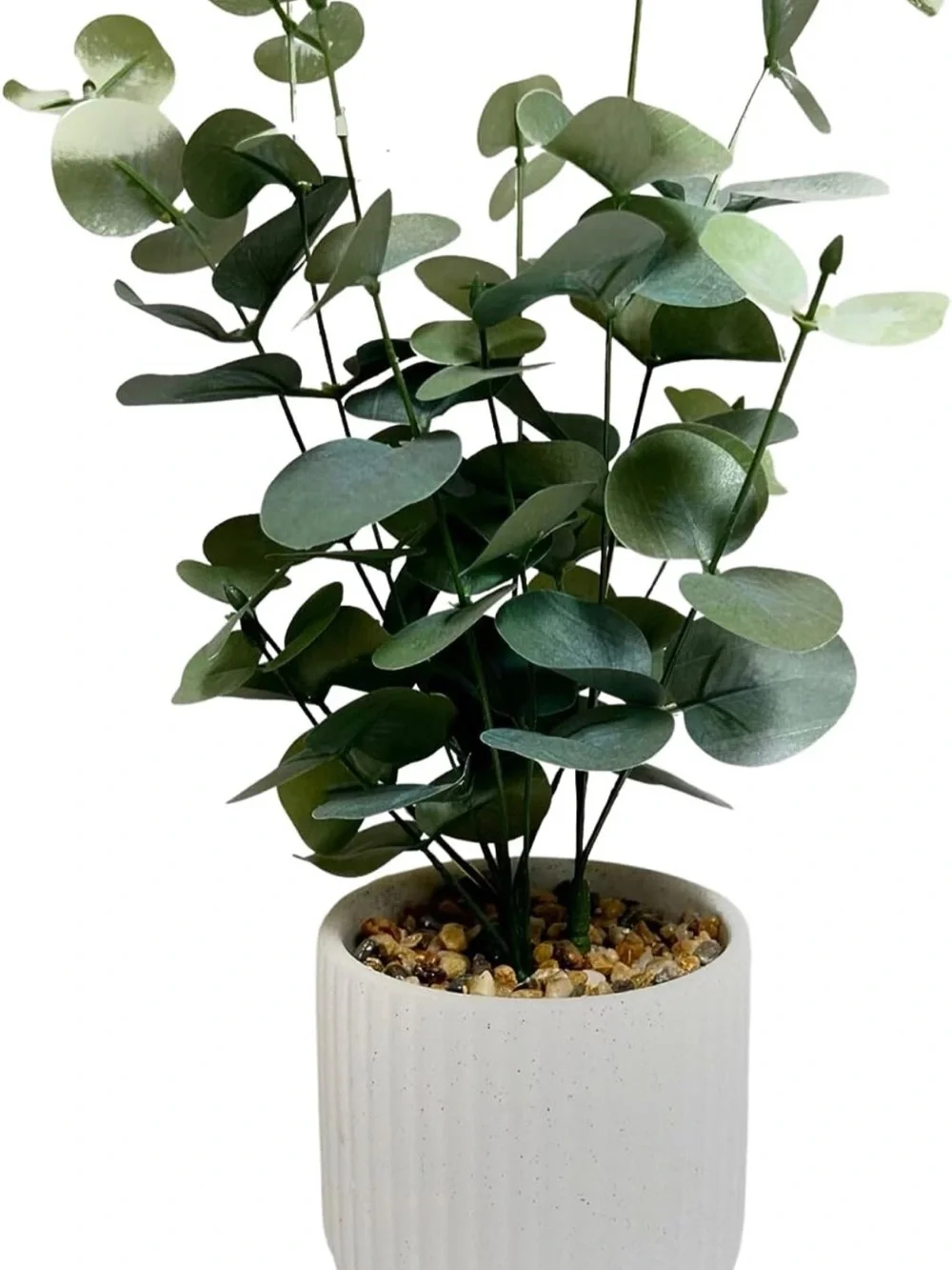 Faux Eucalyptus Plant in White Pot – Brand New Sealed
